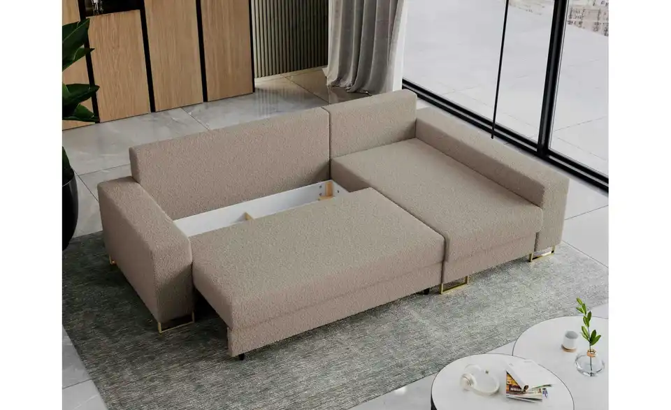 Ecksofa Hellbraun, Funktionsansicht