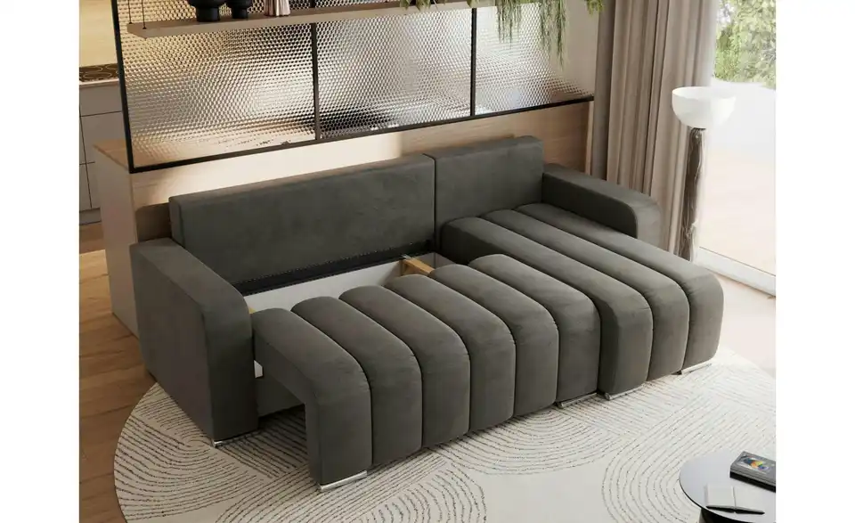 Ecksofa Dunkelgrau, Funktionsansicht