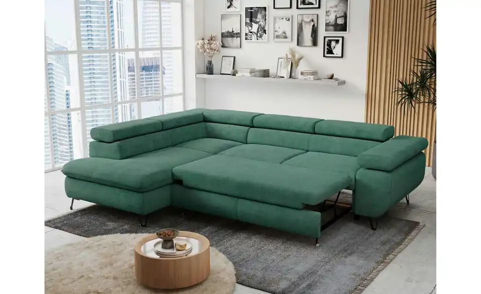 Ecksofa Grün, in Wohnsituation