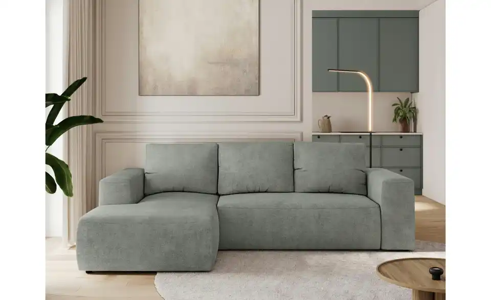 Ecksofa Grau, in Wohnsituation