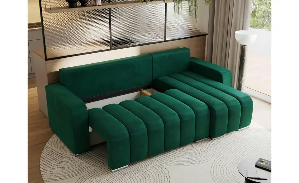 Ecksofa Dunkelgrün, Funktionsansicht