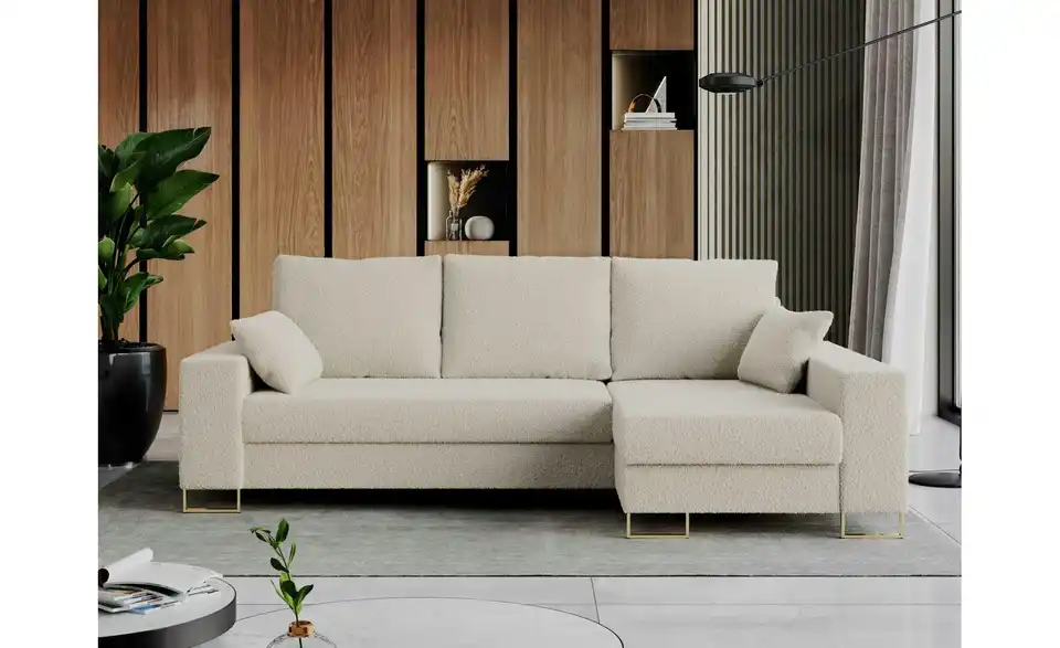 Ecksofa Beige, in Wohnsituation