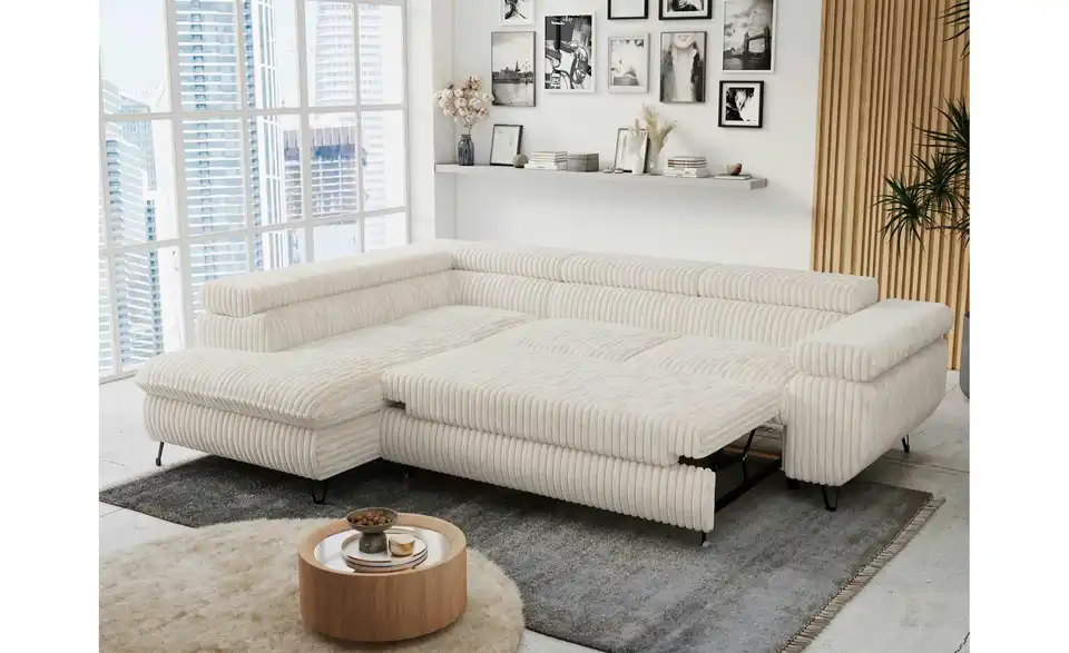 Ecksofa Beige, in Wohnsituation