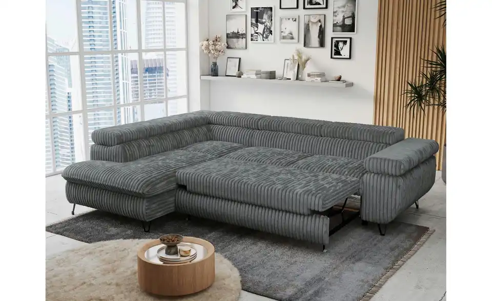 Ecksofa Dunkelgrau, in Wohnsituation