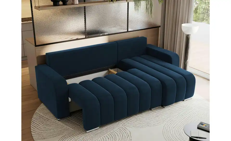 Ecksofa Dunkelblau, Funktionsansicht