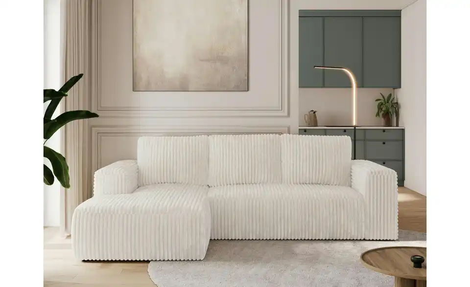 Ecksofa Beige, in Wohnsituation