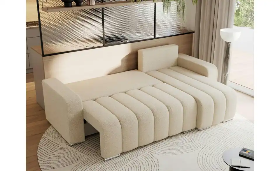 Ecksofa Beige, in Wohnsituation