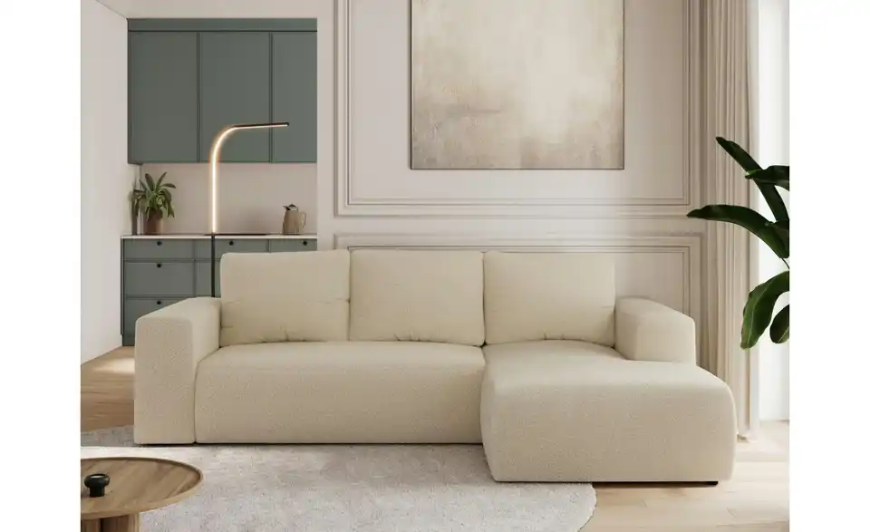 Ecksofa Beige, in Wohnsituation