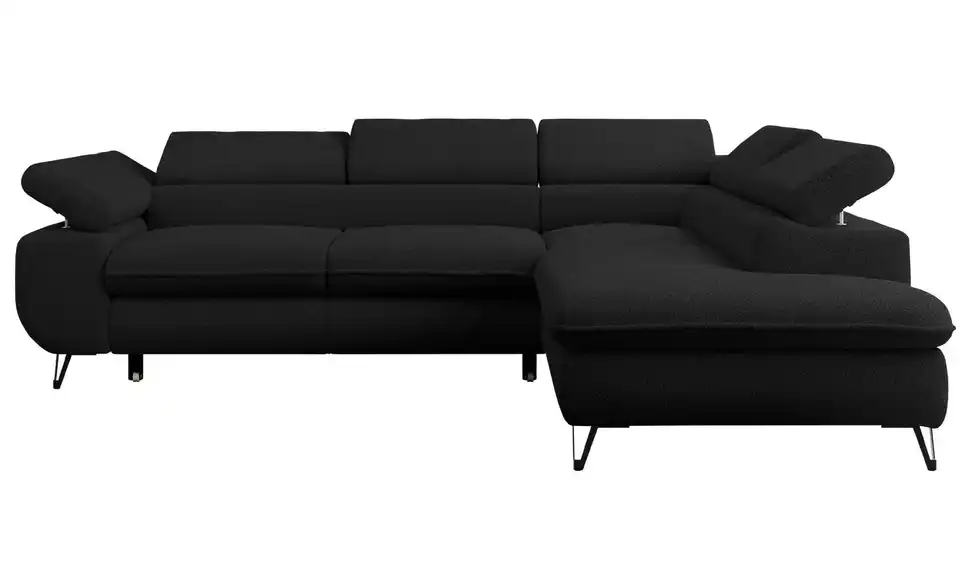 Ecksofa Schwarz, Frontansicht