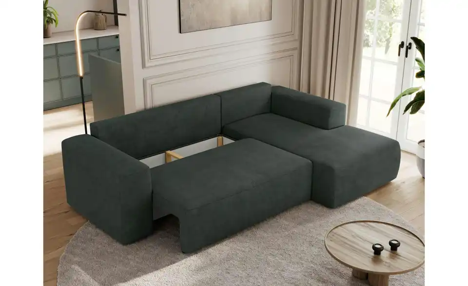 Ecksofa Dunkelgrau, Funktionsansicht