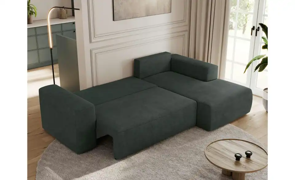 Ecksofa Dunkelgrau, in Wohnsituation