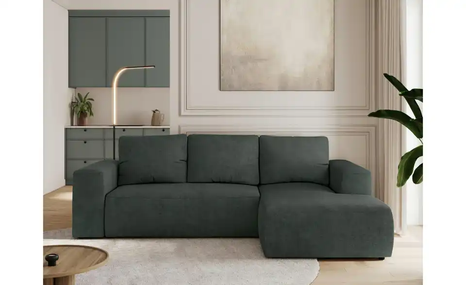 Ecksofa Dunkelgrau, in Wohnsituation