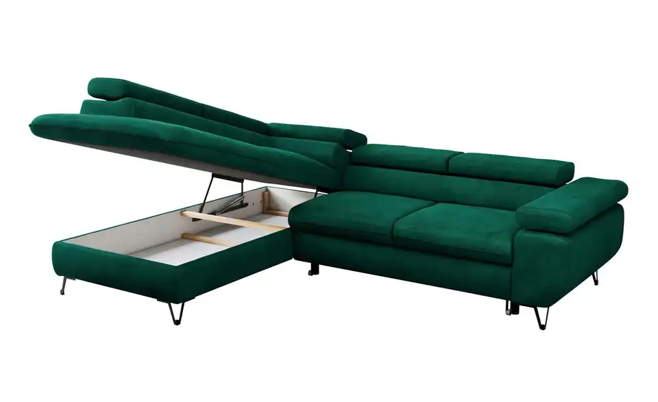Ecksofa Dunkelgrün, Detailansicht