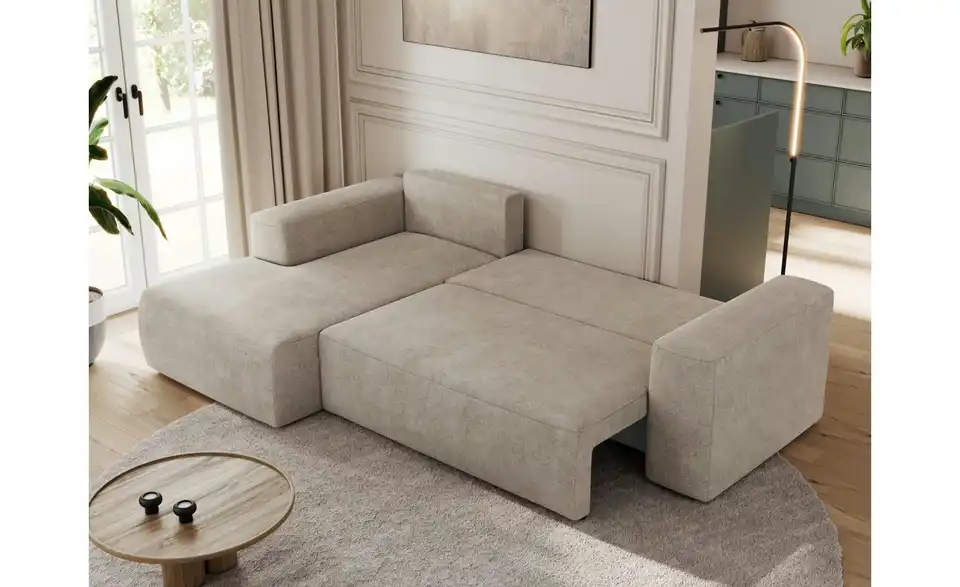 Ecksofa Beige, in Wohnsituation