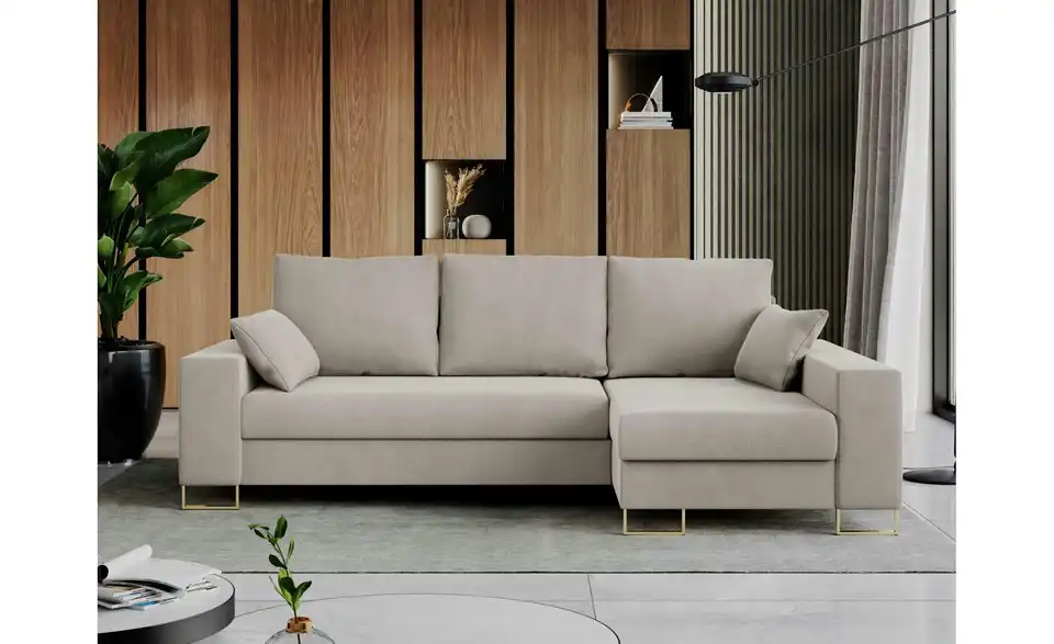 Ecksofa Beige, in Wohnsituation