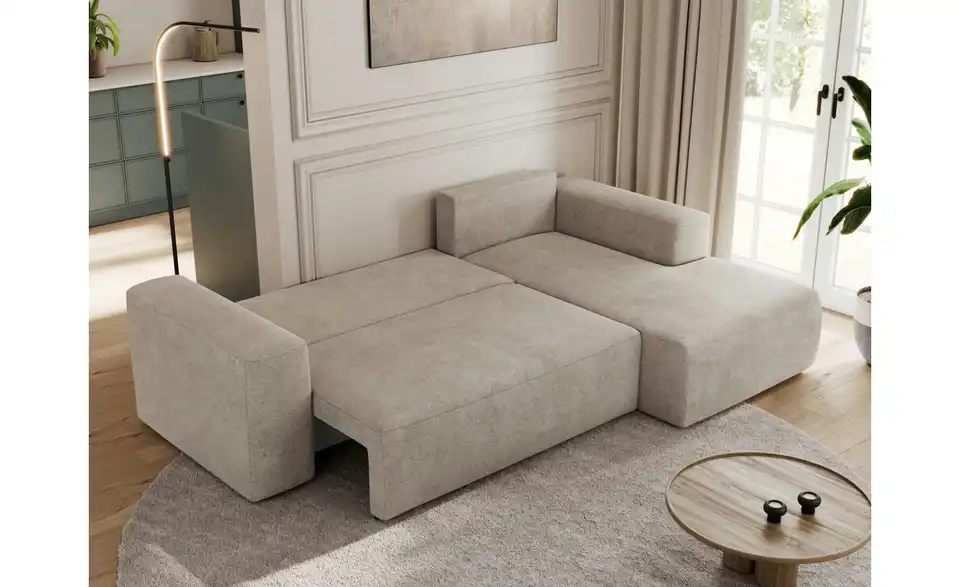 Ecksofa Beige, in Wohnsituation