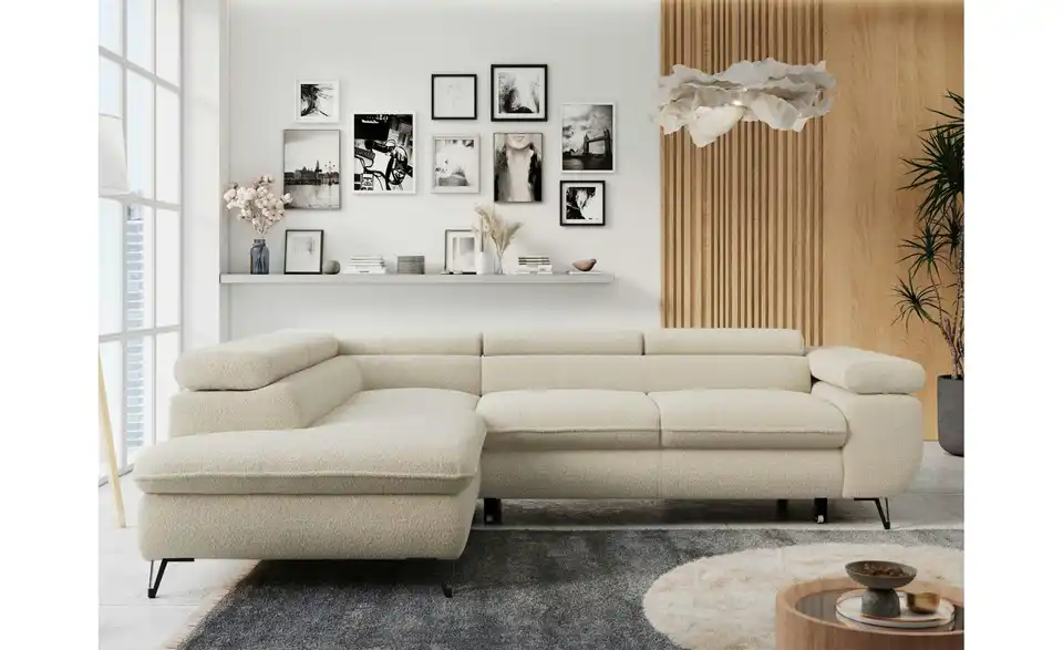 Ecksofa Beige, in Wohnsituation