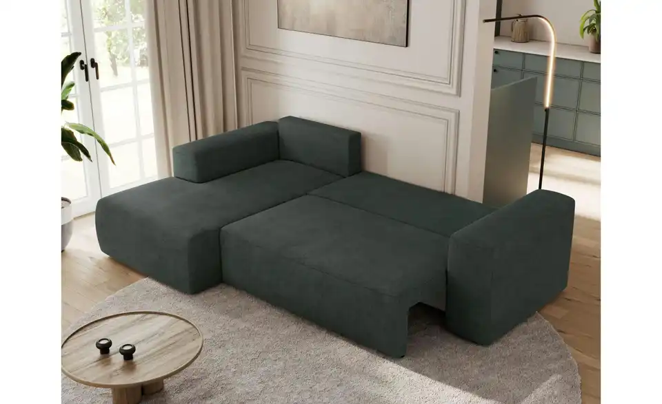 Ecksofa Dunkelgrau, in Wohnsituation