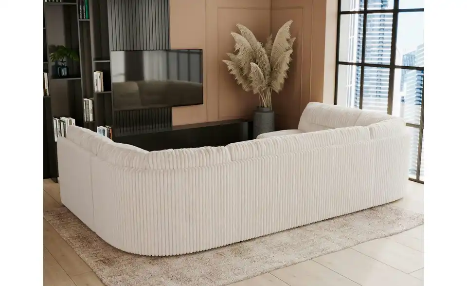 Wohnlandschaft Hellgrau, Rückansicht