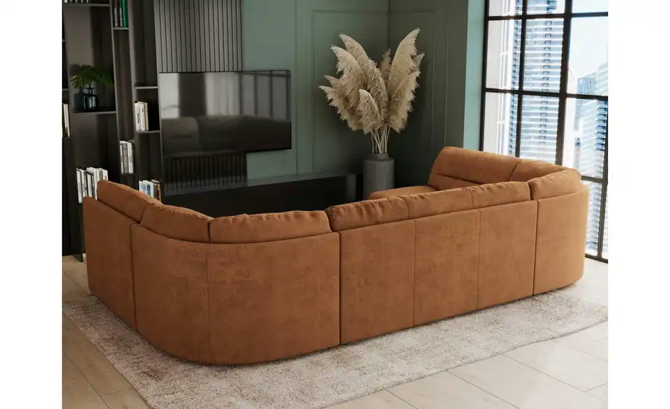 Wohnlandschaft Hellgrau, Rückansicht