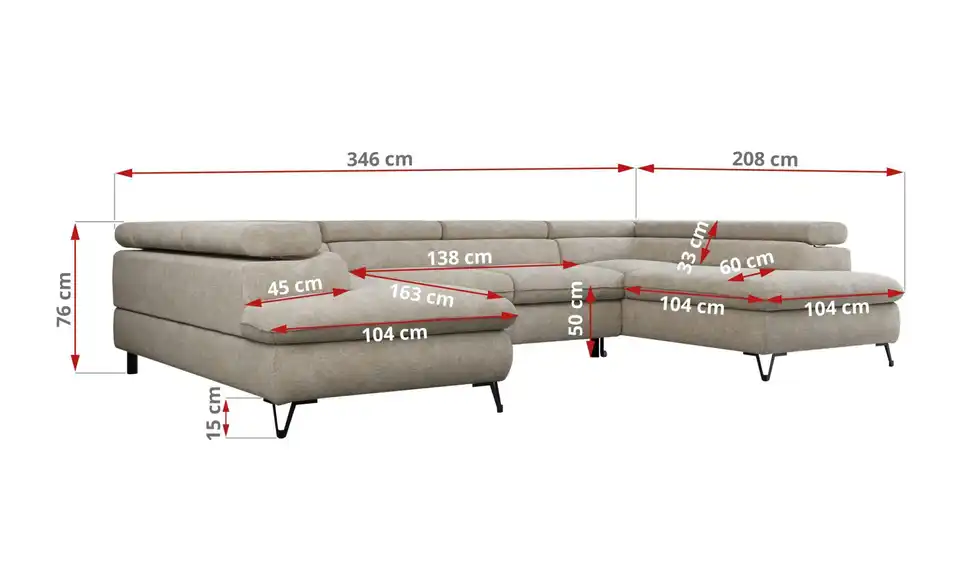 Wohnlandschaft Peter, Bemaßung