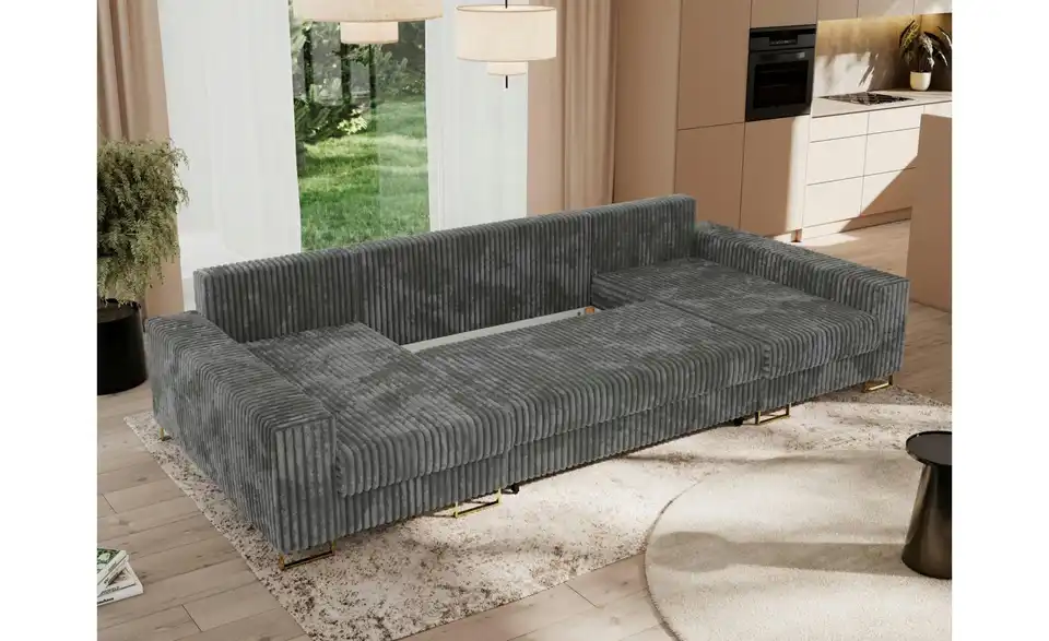 Wohnlandschaft Dorain mit Schlaffunktion, Funktionsansicht