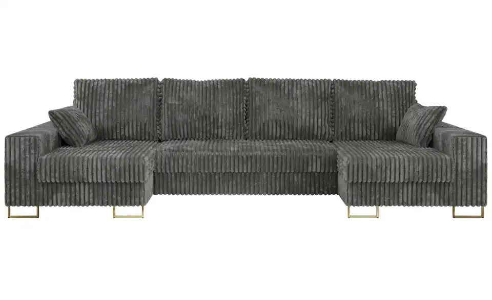 Wohnlandschaft Dorain mit Schlaffunktion, Frontansicht