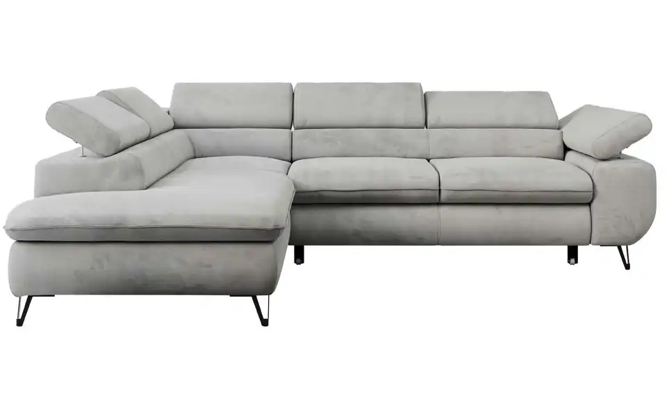 Ecksofa Hellgrau, Frontansicht