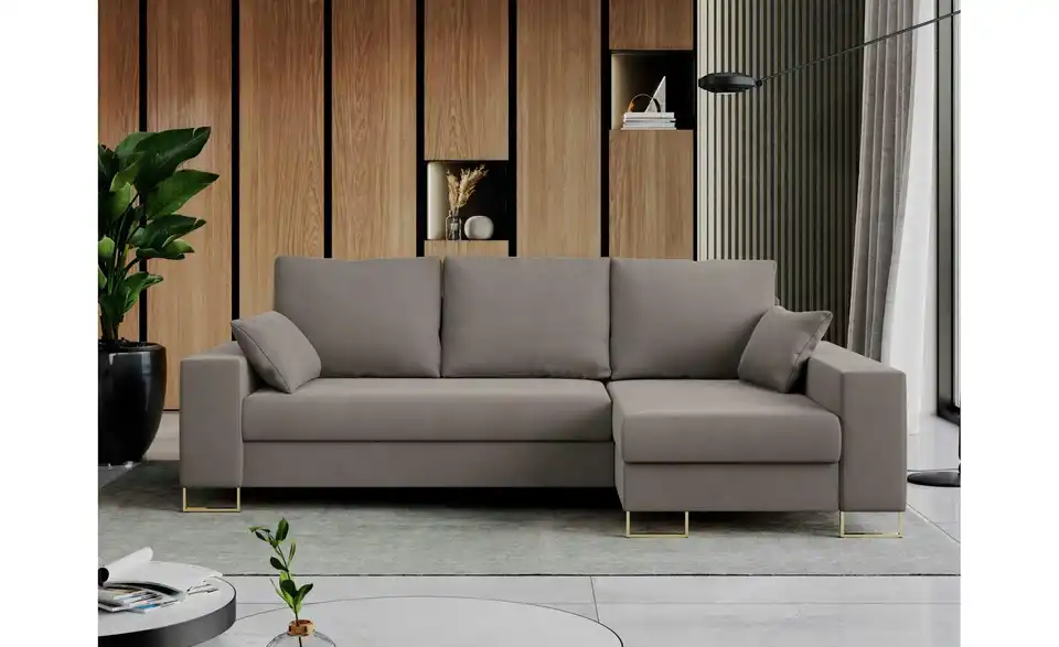 Ecksofa Hellbraun, in Wohnsituation