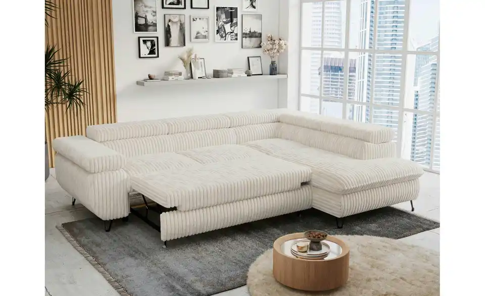 Ecksofa Beige, in Wohnsituation