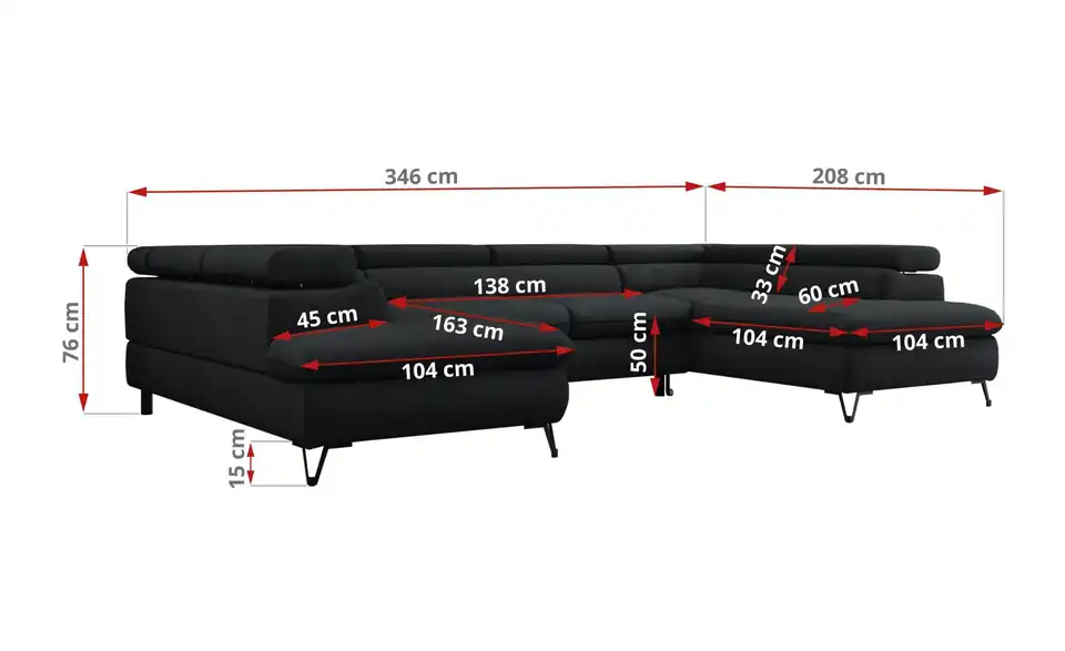 Wohnlandschaft Peter, Bemaßung
