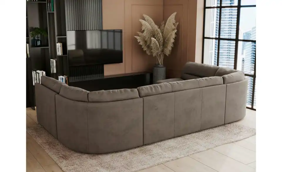 Wohnlandschaft Hellgrau, Rückansicht