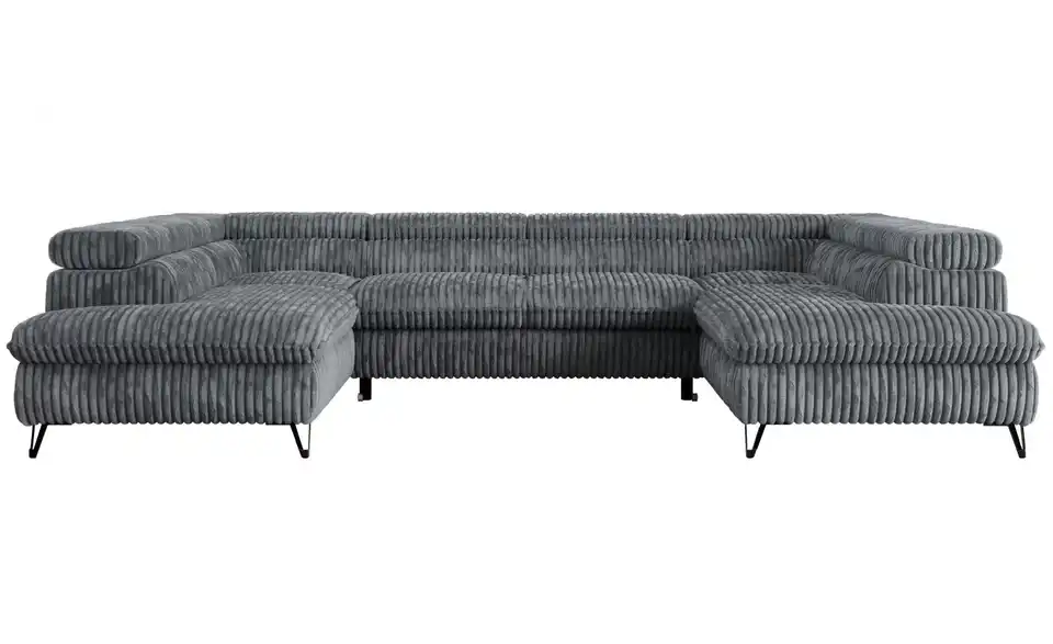 Wohnlandschaft Dunkelgrau, Frontansicht