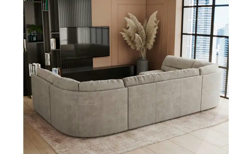 Wohnlandschaft Hellgrau, Rückansicht