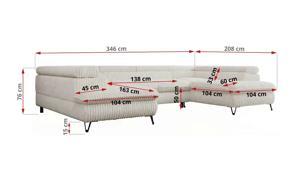 Wohnlandschaft Peter, Bemaßung