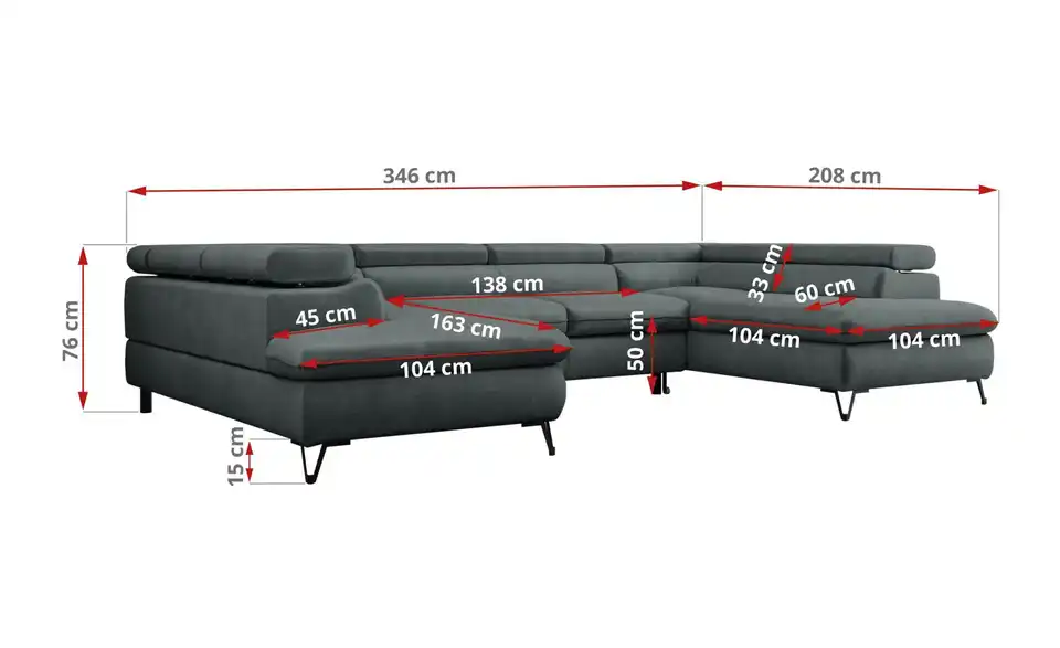 Wohnlandschaft Peter, Bemaßung