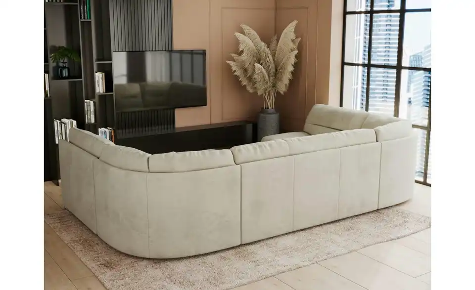 Wohnlandschaft Hellgrau, Rückansicht