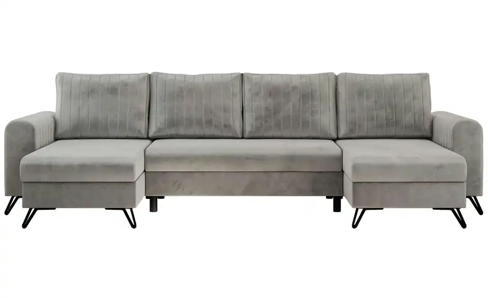 Wohnlandschaft Hellgrau, Frontansicht