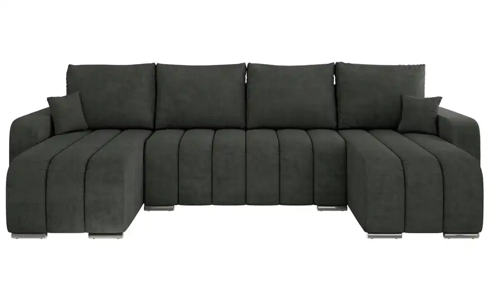 Wohnlandschaft Dunkelgrau, Frontansicht