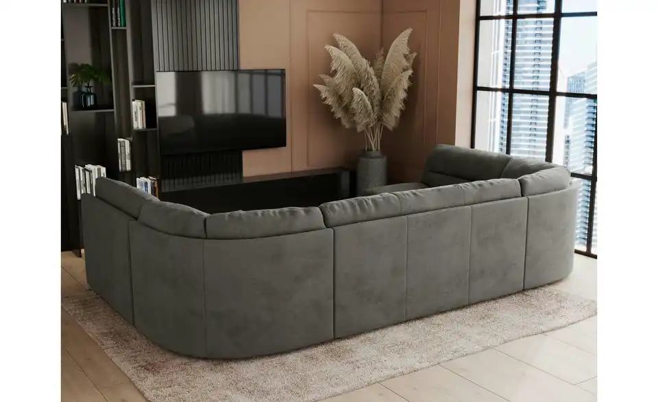 Wohnlandschaft Hellgrau, Rückansicht