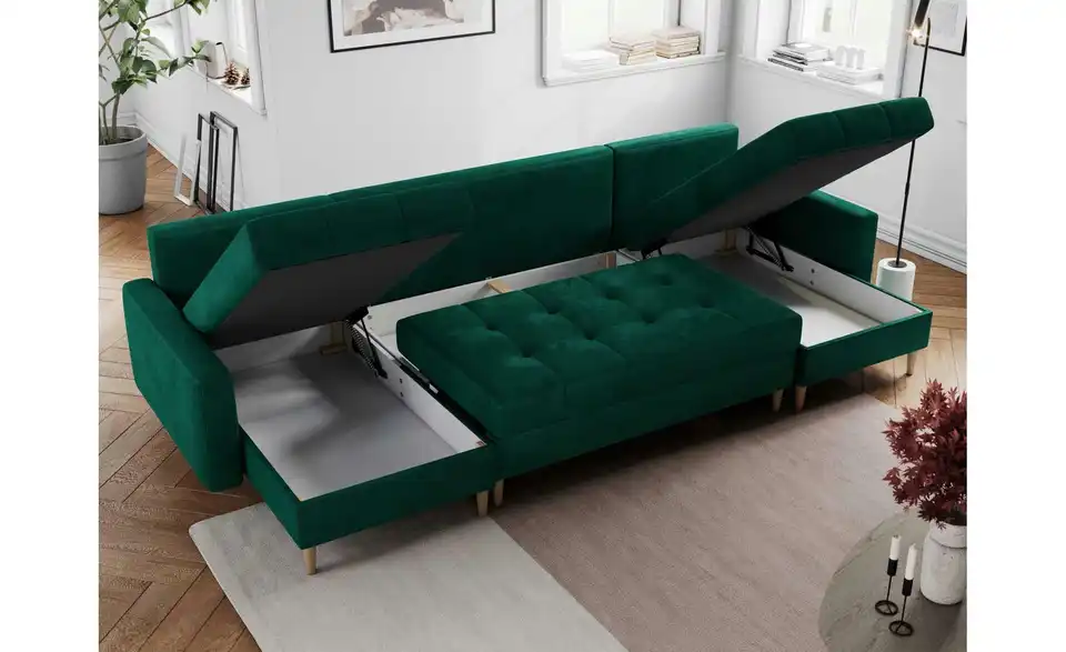 Wohnlandschaft Astra mit Schlaffunktion, Funktionsansicht