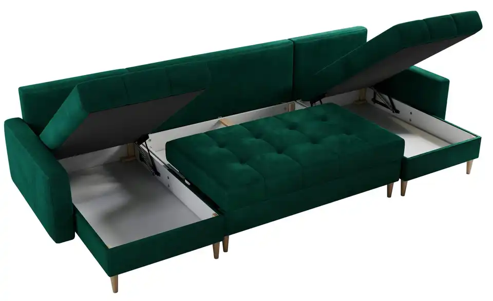 Wohnlandschaft Astra mit Schlaffunktion, geöffnet