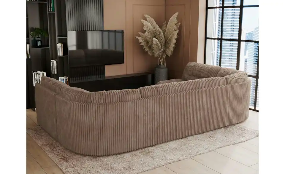 Wohnlandschaft Hellgrau, Rückansicht