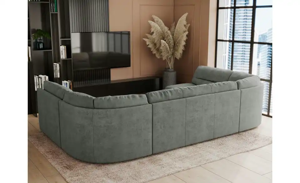 Wohnlandschaft Hellgrau, Rückansicht