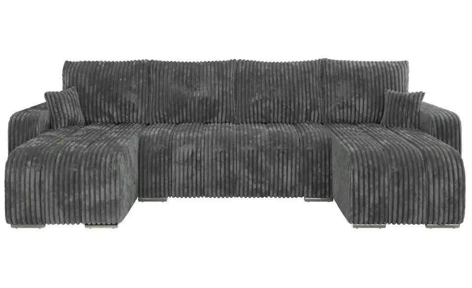 Wohnlandschaft Dunkelgrau, Frontansicht