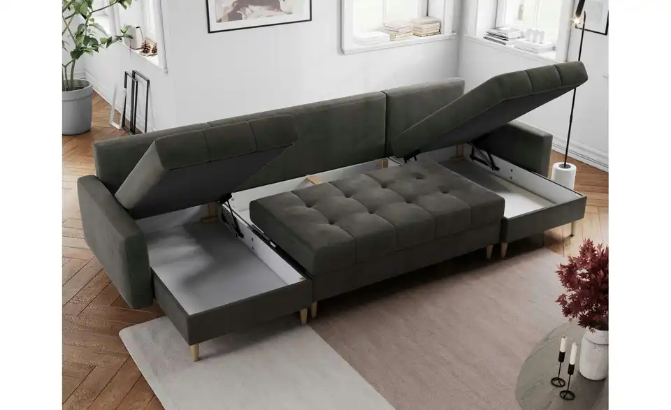 Wohnlandschaft Astra mit Schlaffunktion, Funktionsansicht