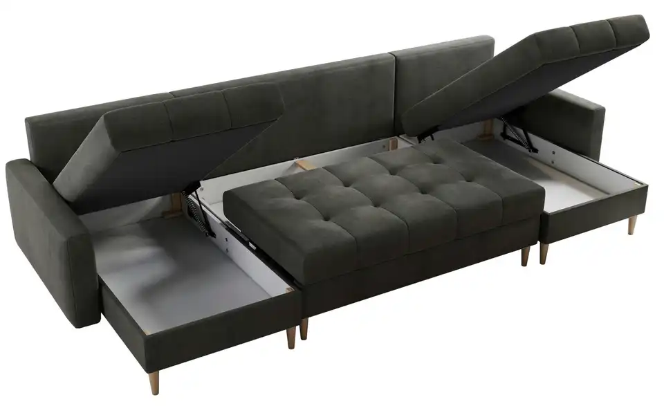 Wohnlandschaft Astra mit Schlaffunktion, geöffnet