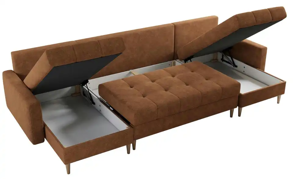 Wohnlandschaft Astra mit Schlaffunktion, geöffnet