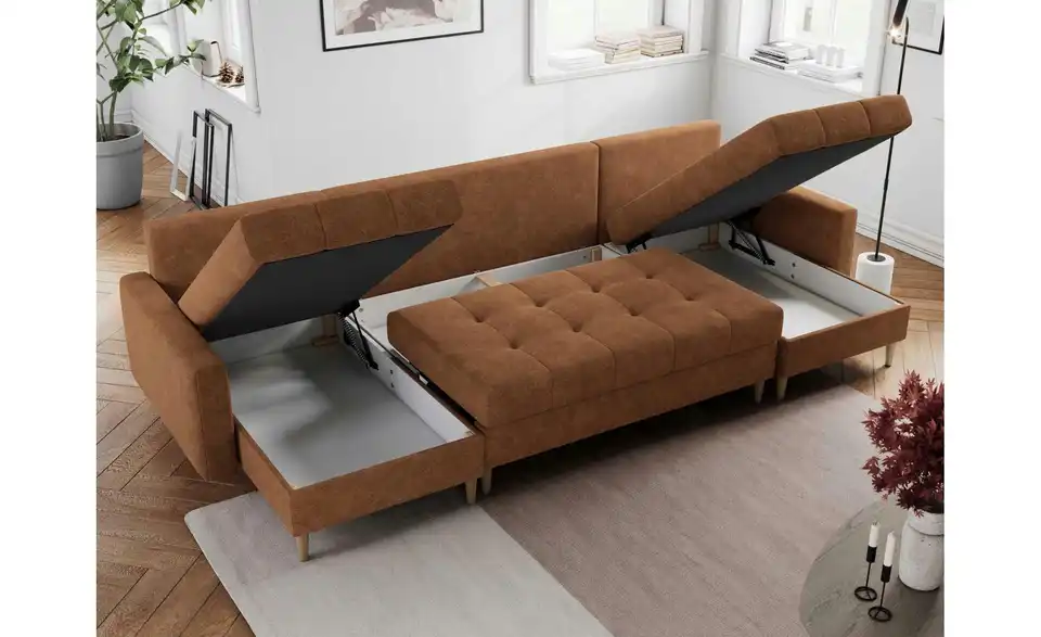 Wohnlandschaft Astra mit Schlaffunktion, Funktionsansicht