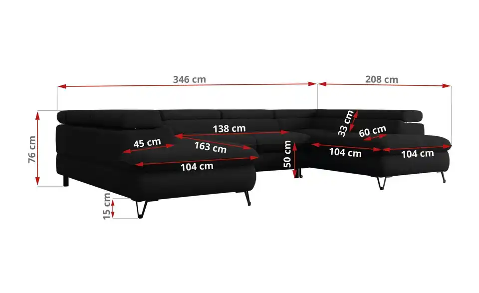 Wohnlandschaft Peter, Bemaßung